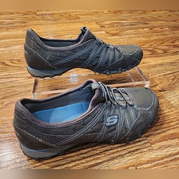 Skechers Women's Biker Relaxed Fit Gray & Blue Size 7.5 Shoes - Picture 5 of 13